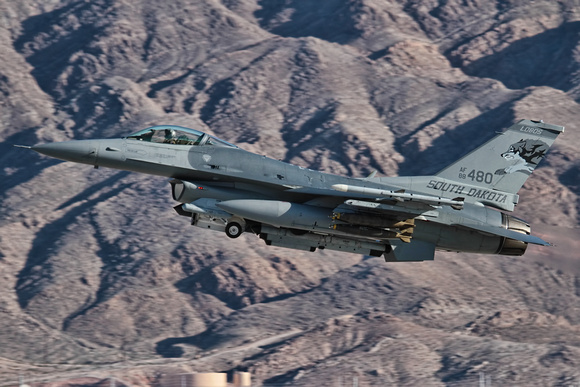 13-3, AFB, "Air Force", Base, "Las Vegas", Nellis, Nevada, "Red Flag", aircraft, airplane, aviation, fighter, jet, military, plane General Dynamics F-16C Fighting Falcon  "South Dakota" "Air National